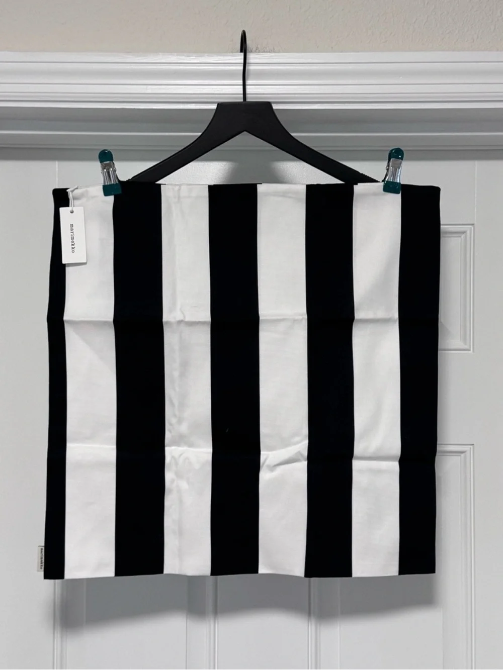 Marimekko Korsi Stripe Cushion Cover 20x20 Black White NWT